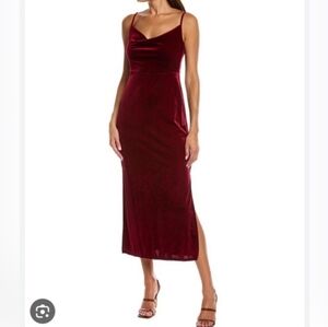 Taylor Burgundy Velvet Midi Dress